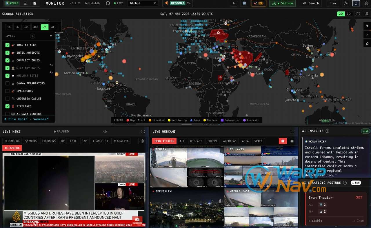 [Github发现] World Monitor – 开源全球情报仪表盘，AI驱动的实时新闻聚合与地缘政治监控