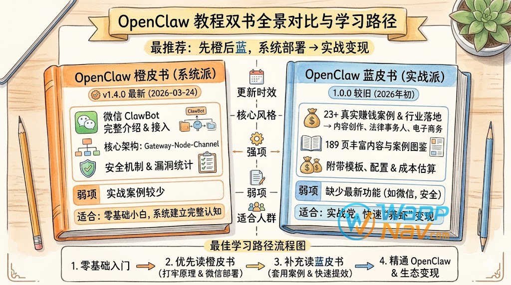  OpenClaw 橙皮书 + 蓝皮书：入门教程 + 精通配置 + 实战案例全掌控