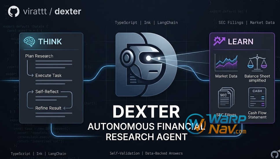 [Github发现] Dexter – 自主式金融研究Agent，像资深分析师一样思考、计划、学习
