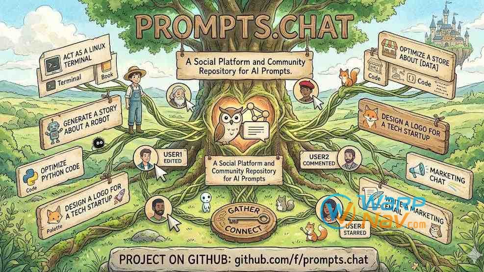 [Github发现] prompts.chat – 157k Stars 全球最大开源 AI 提示词库