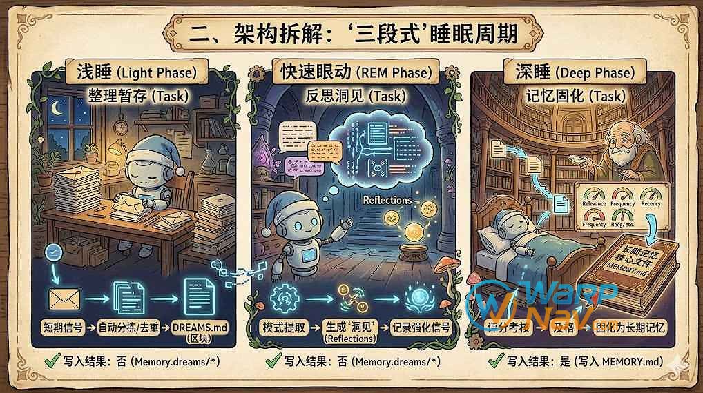 二、 架构拆解：“三段式”睡眠周期