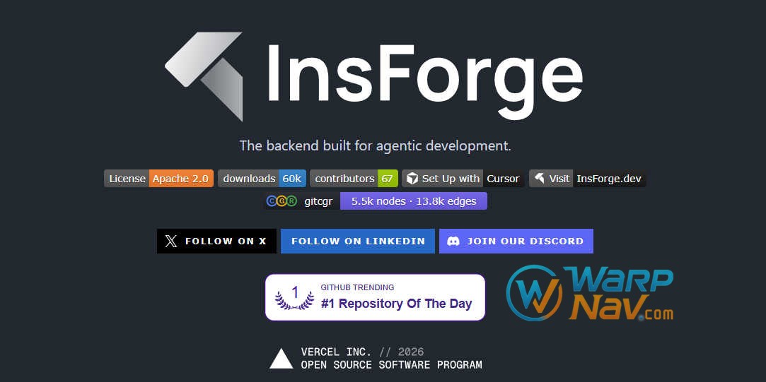 [Github发现] InsForge – 让 AI 编程代理自主开发全栈应用的后端平台