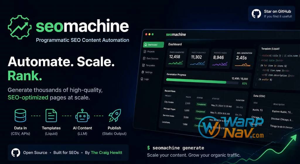 「Github发现」SEO Machine – 专为 Claude Code 打造的长篇 SEO 内容创作工具