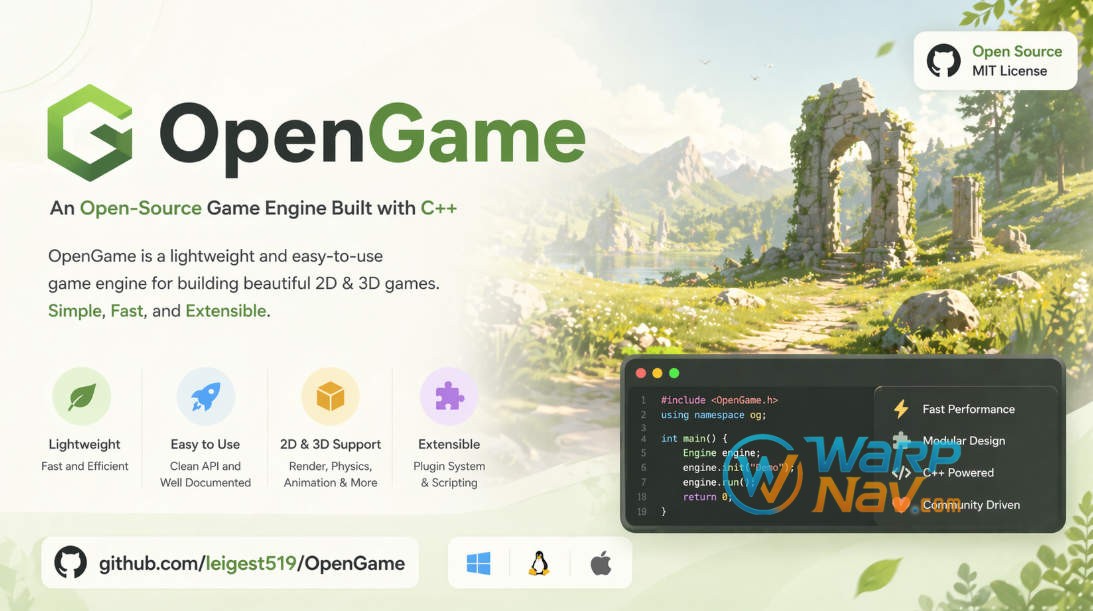 「Github发现」OpenGame - 一句话生成可玩网页游戏的开源AI框架