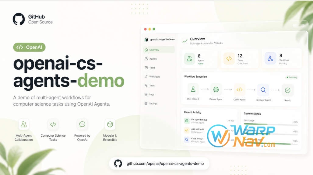 「Github发现」openai-cs-agents-demo – OpenAI Agents SDK 客服智能体实战演示