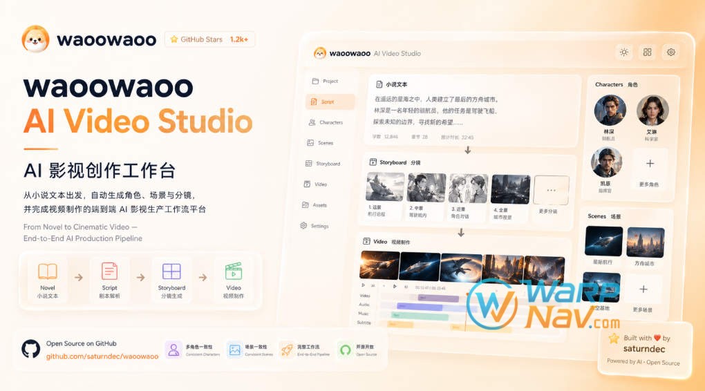 「Github发现」waoowaoo – AI 影视 Studio 一站式短剧创作工具