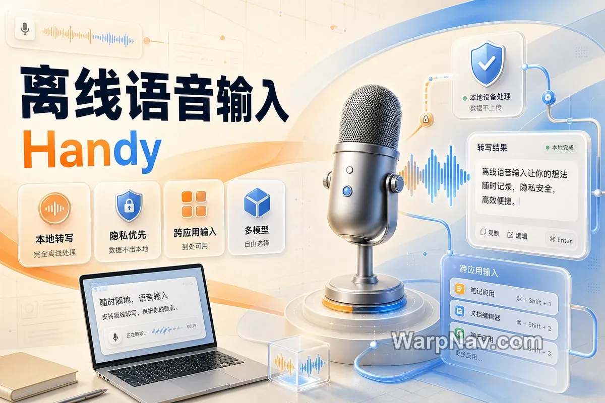[Github] Handy – 完全离线的开源跨应用语音输入工具