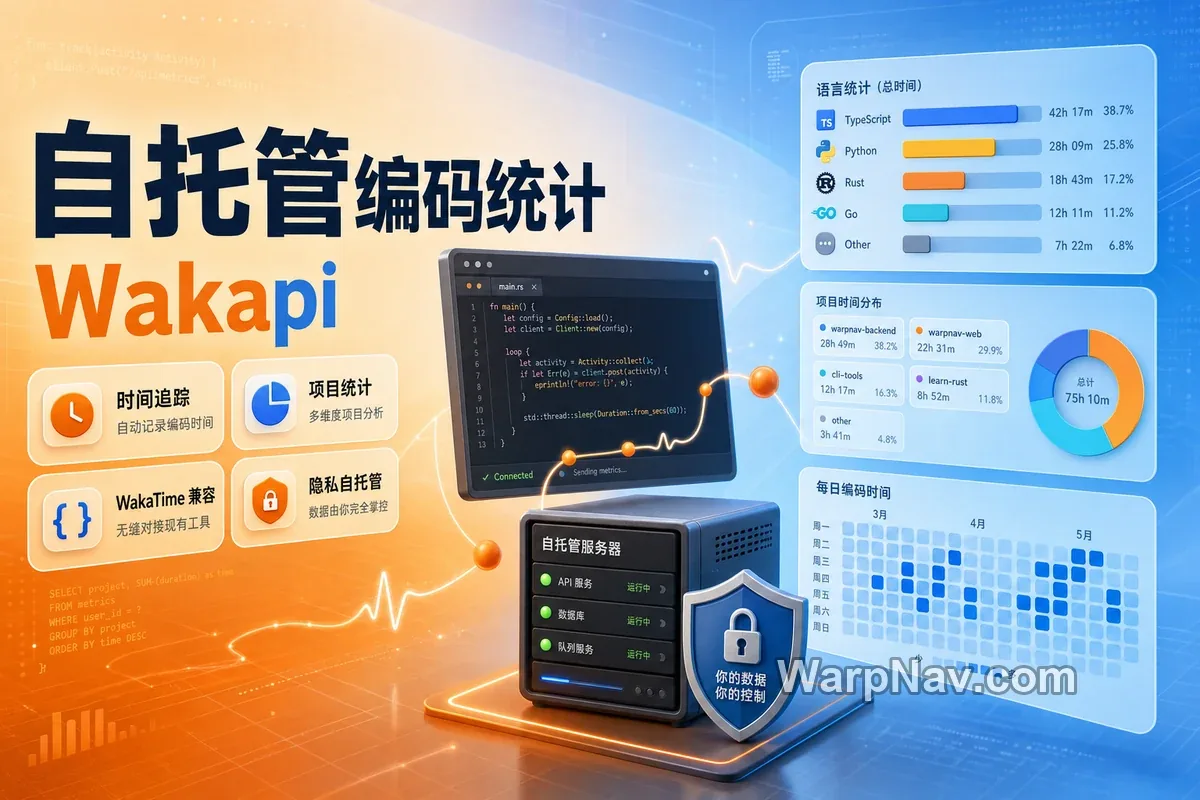 [Github] Wakapi – 可自托管的开源编码时间统计工具