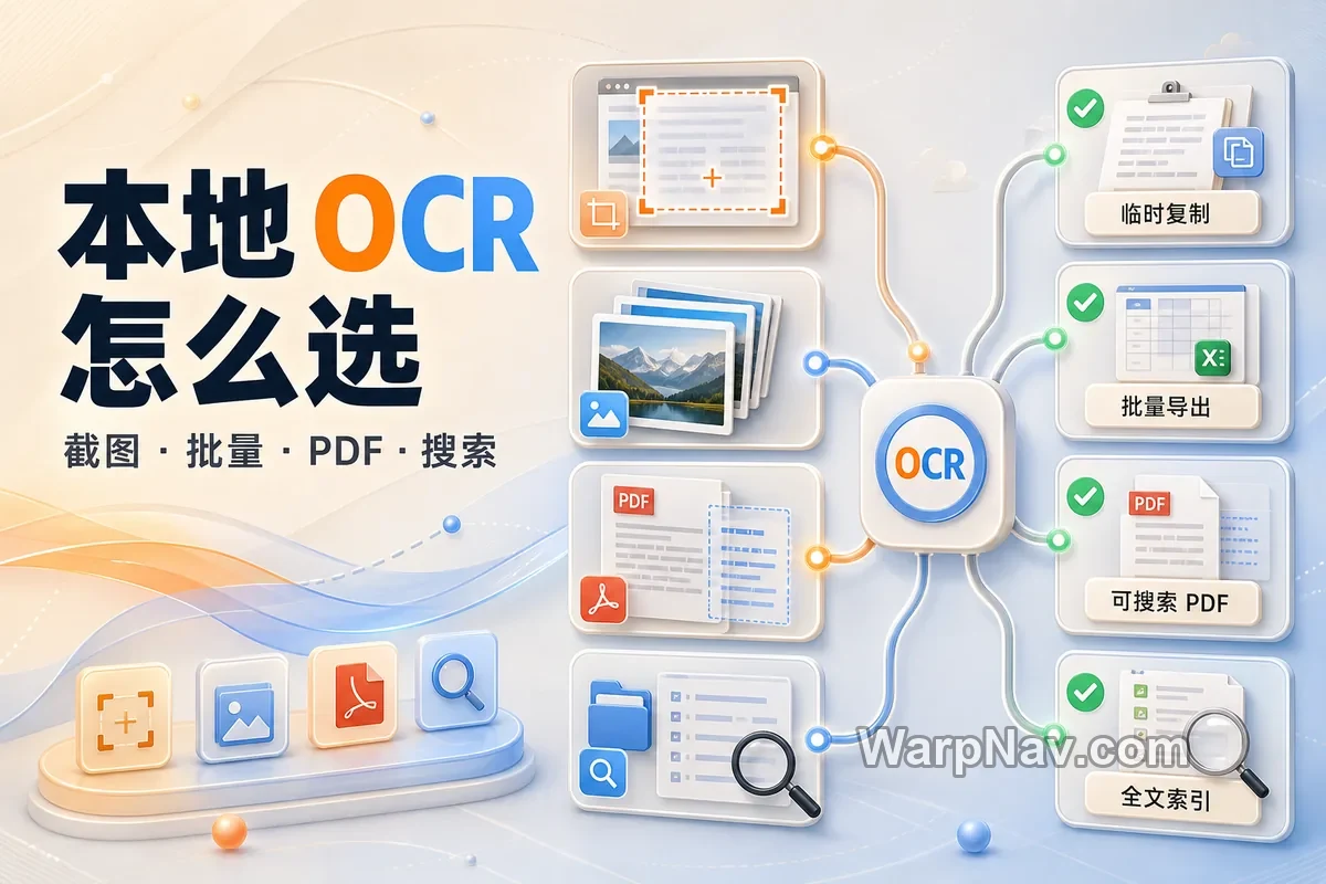 Windows 本地图片转文字工具怎么选？截图、批量 OCR、PDF 与全文搜索的区别