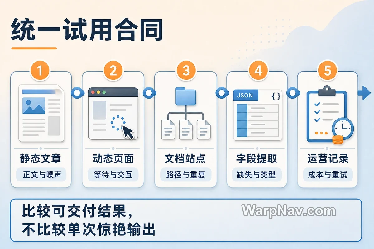 网页抓取工具统一试用合同：静态文章、动态页面、文档站点、字段提取和运营记录