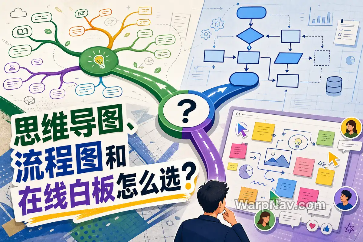 思维导图、流程图和在线白板怎么选：8 款工具按场景对比