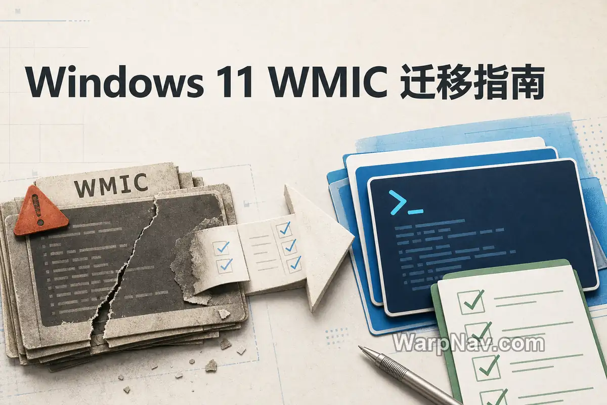Windows 11 找不到 WMIC 怎么办：旧脚本迁移到 PowerShell CIM
