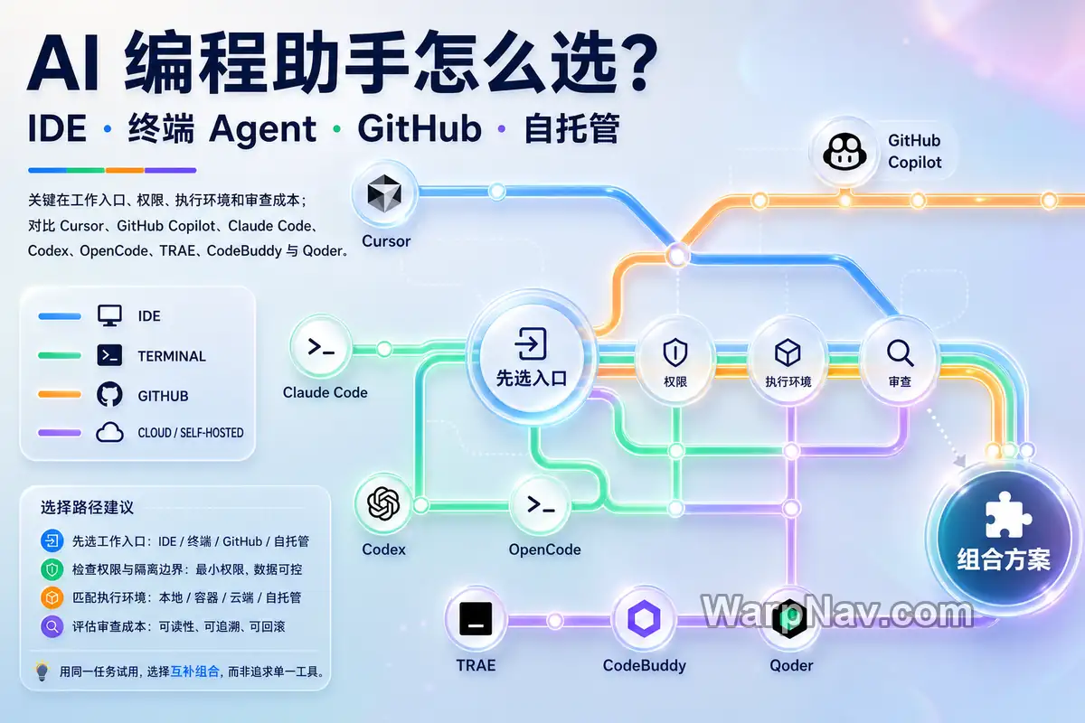 AI 编程助手怎么选：从 IDE、终端 Agent 到 GitHub 与自托管