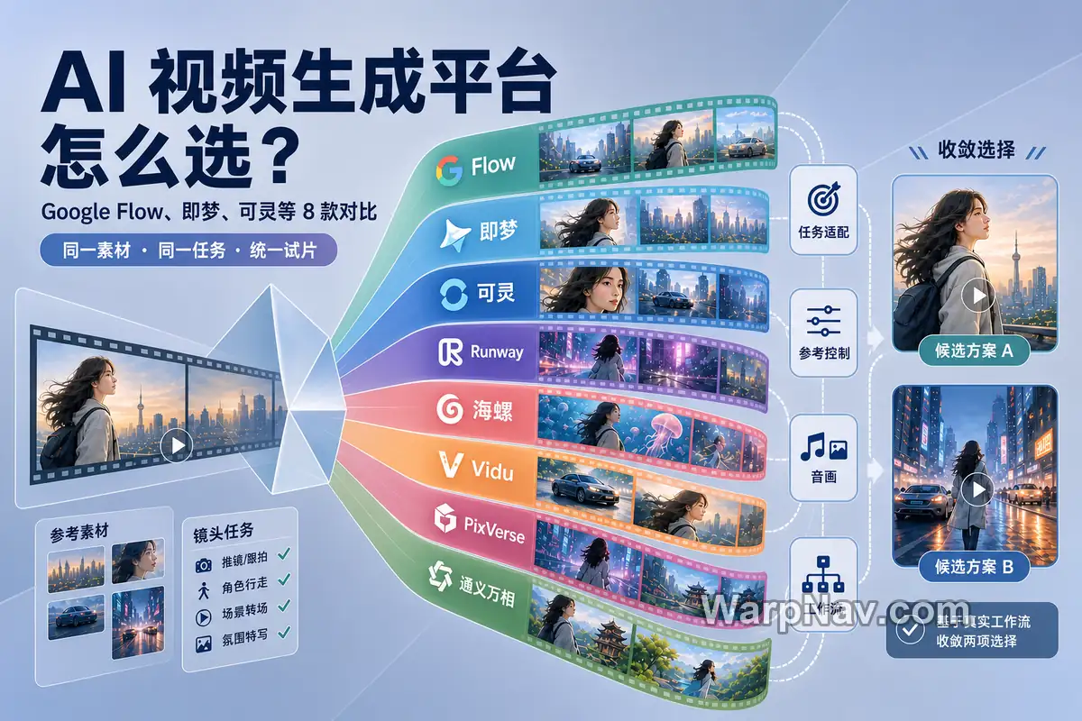 AI 视频生成平台怎么选：Google Flow、即梦、可灵等 8 款对比