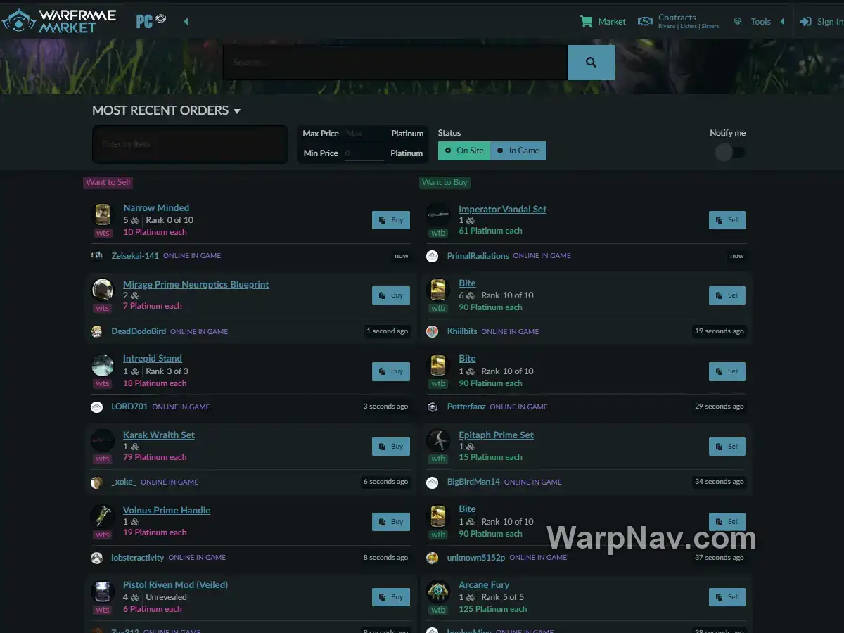 Warframe Market