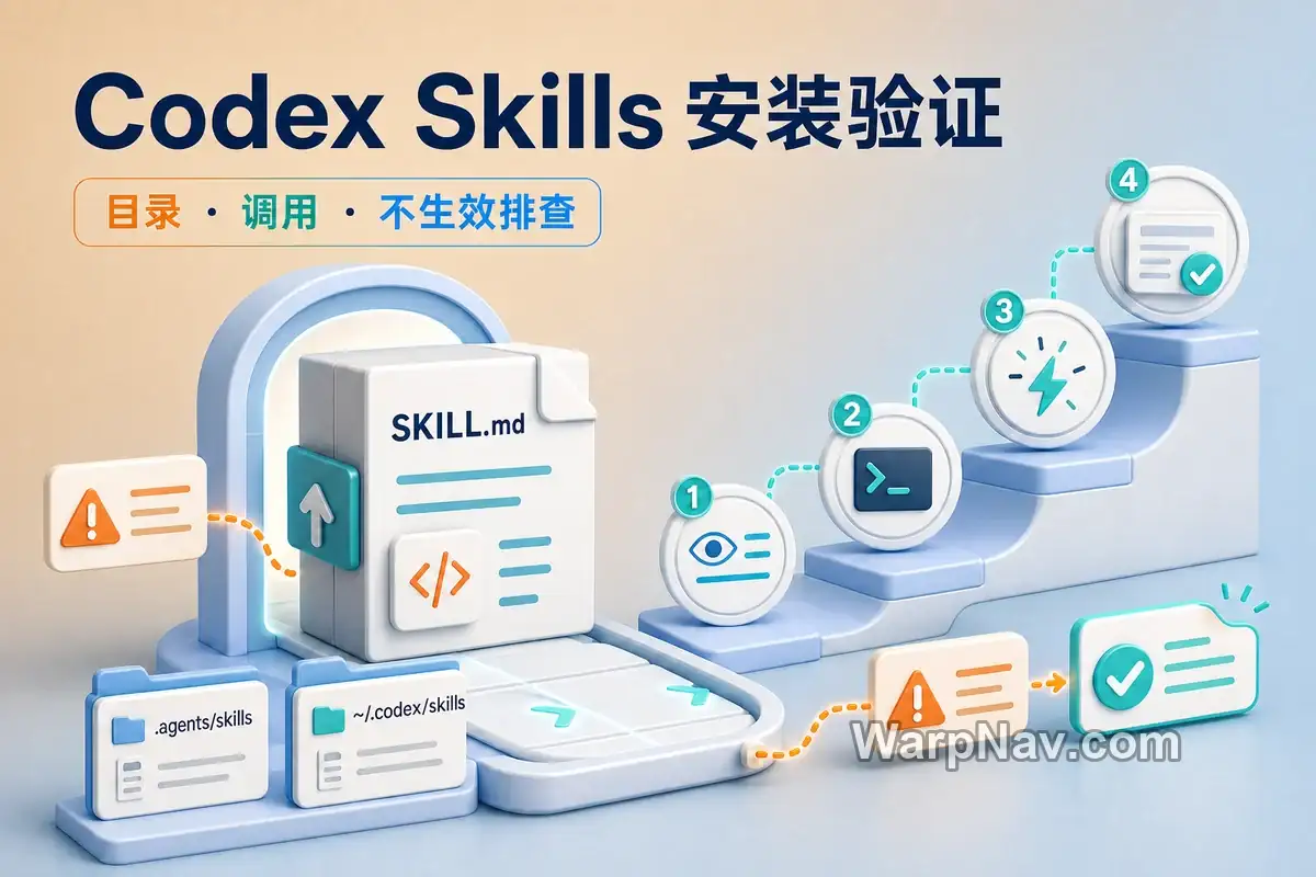 Codex Skills 怎么安装和验证：skill-installer、目录与不生效排查