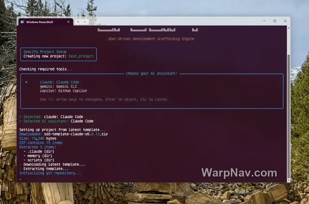 Spec Kit Specify CLI 初始化时选择 AI 编码助手并创建项目