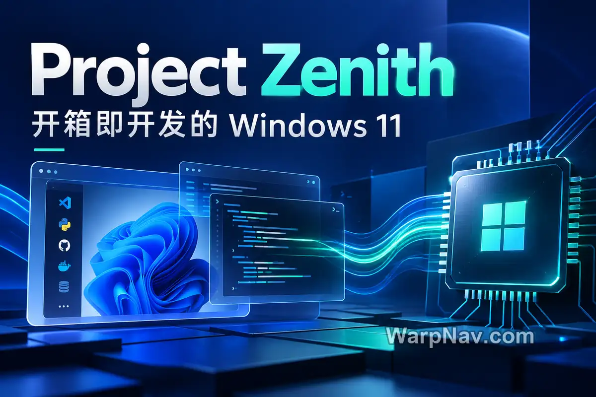 Project Zenith 概念封面,以开发窗口和芯片图形表现软件配置与硬件的结合