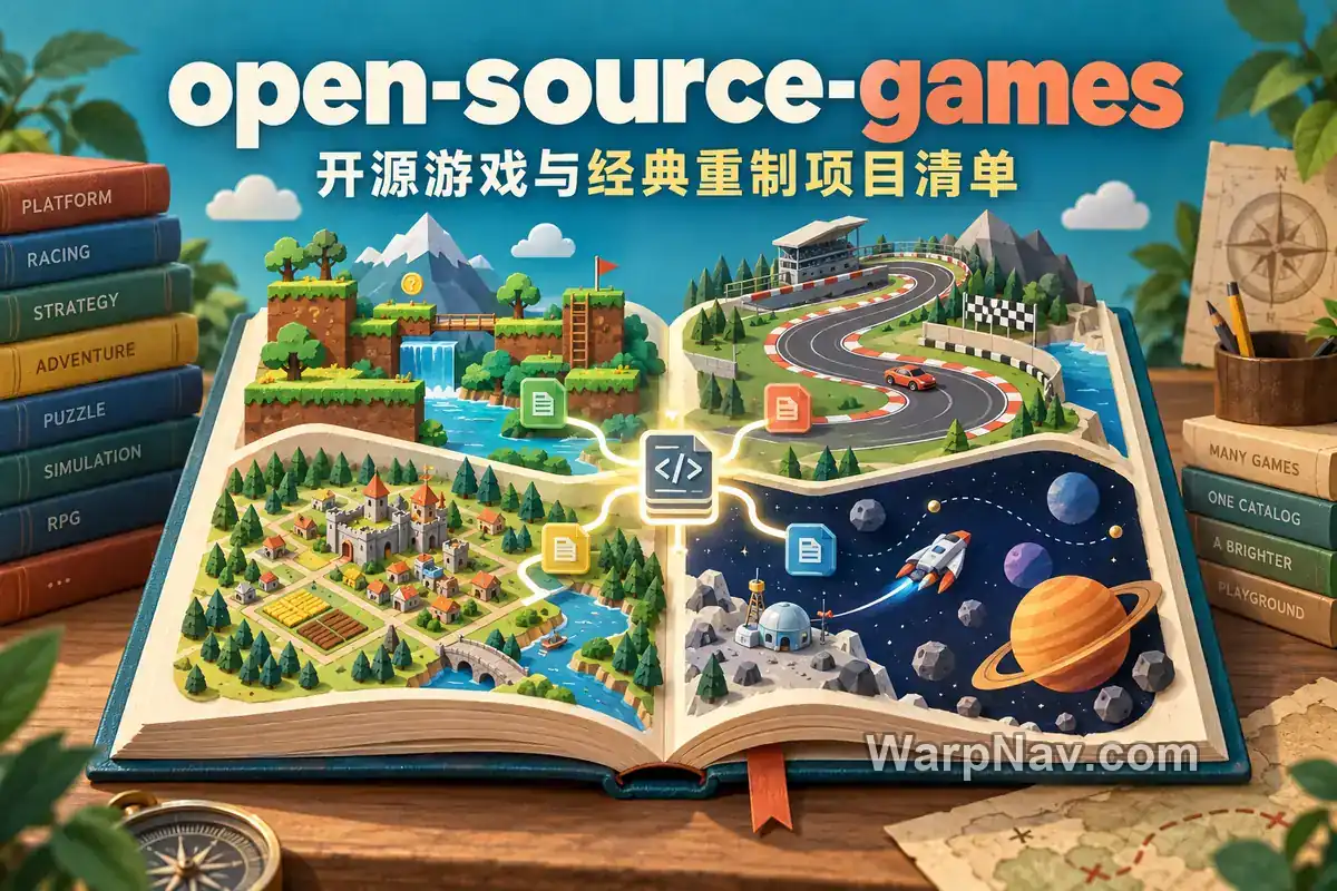 [Github] open-source-games – 按类型查找开源游戏与经典重制项目