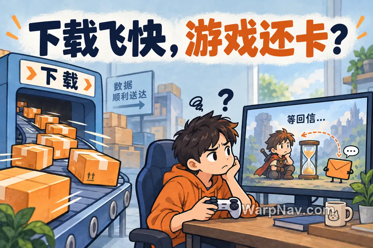 下载很快，为什么玩游戏还是卡？网速和延迟有什么区别？
