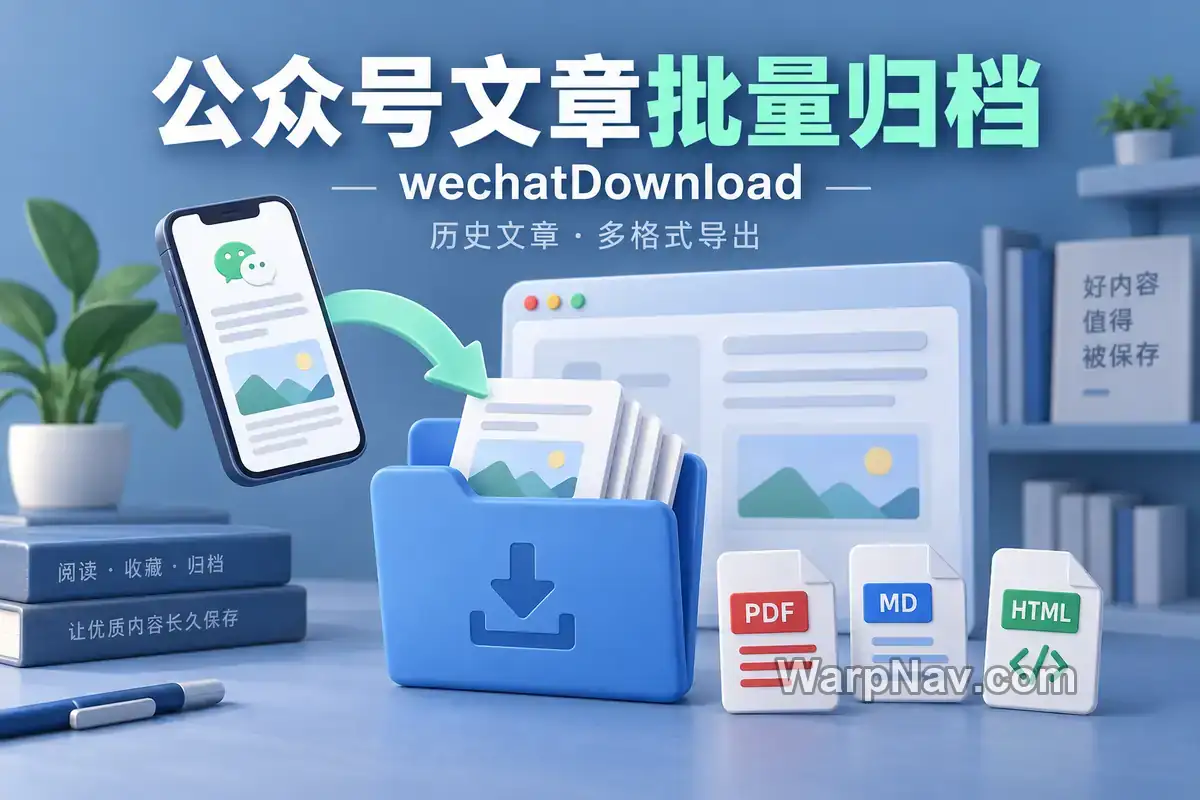 [Github] wechatDownload – 微信公众号文章批量下载与多格式归档工具