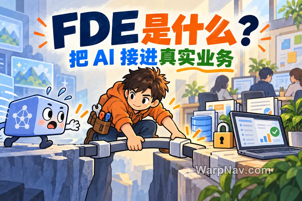 插画:FDE 工程师将 AI 模型接入企业数据与业务系统