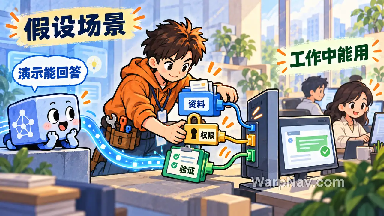 假设项目示意:FDE 工程师把 AI 模型与资料、权限和验证环节接入工作流程