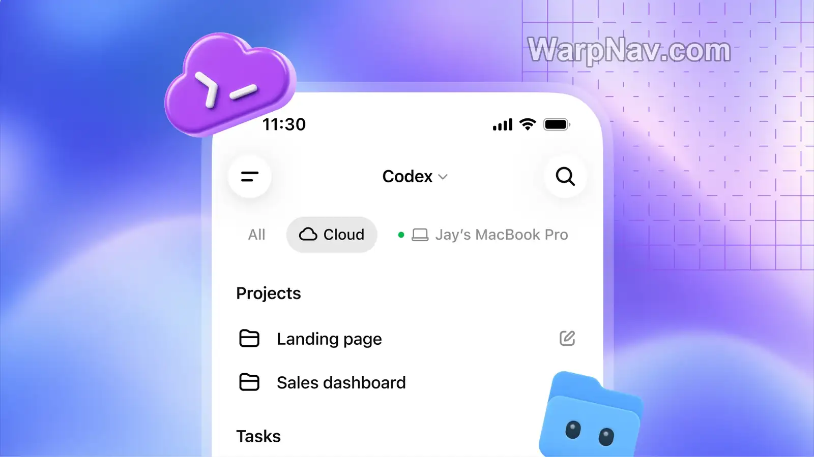 Codex 项目入口区分 Cloud 与本机设备
