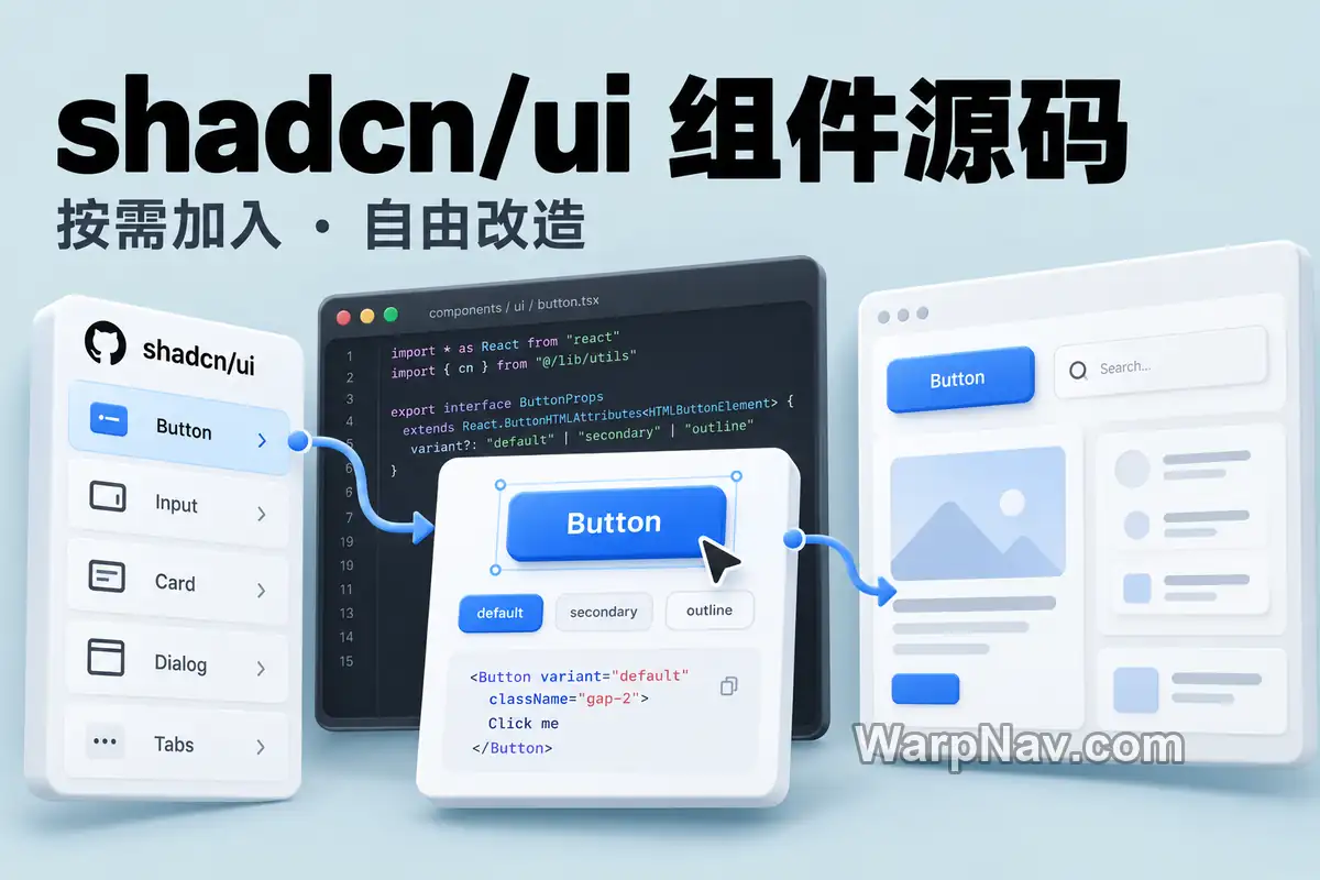 [Github] shadcn/ui – 可按需复制与改造的 React 组件方案