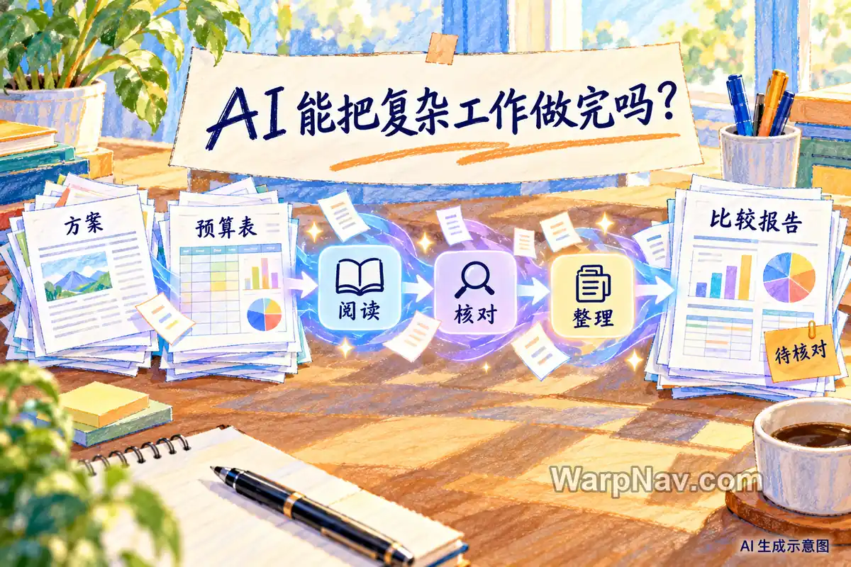 从方案和预算表到比较报告的复杂工作示意