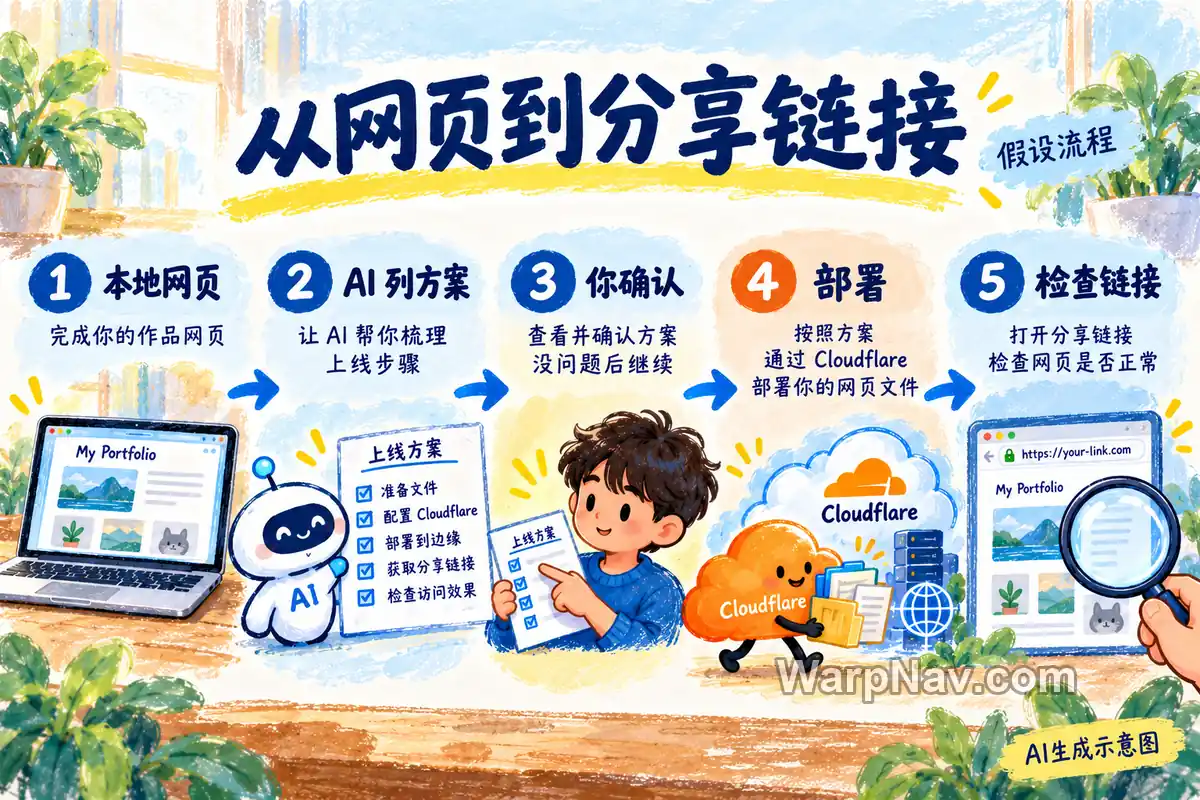 从本地网页到上线链接的假设流程