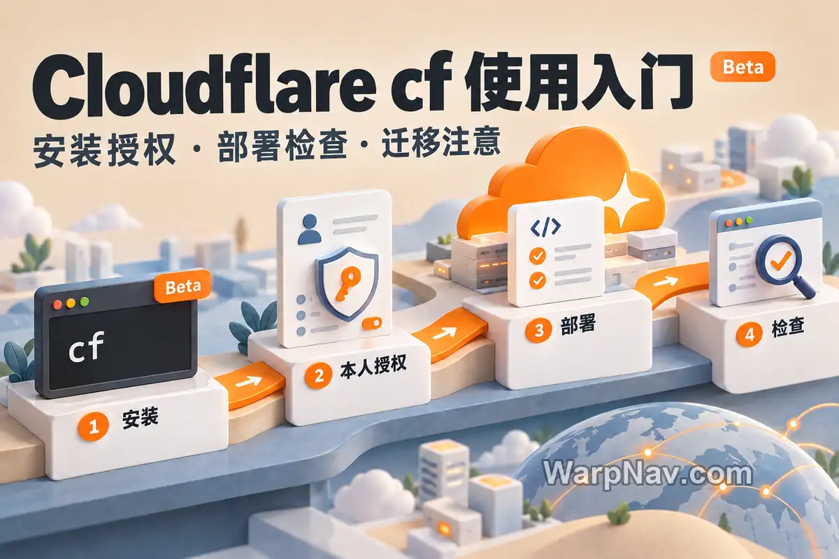 Cloudflare cf 使用入门：安装授权、AI 部署与迁移注意事项