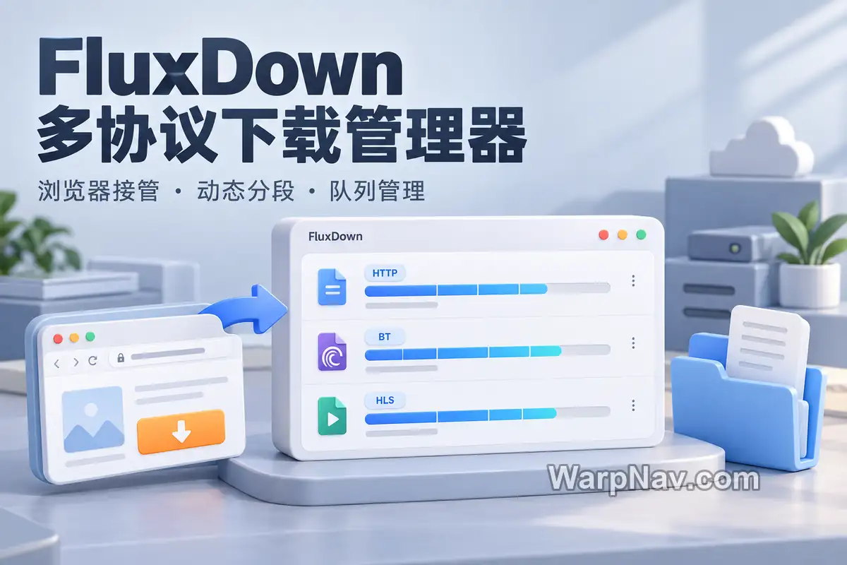 [Github] FluxDown – 支持多协议与浏览器接管的开源下载管理器