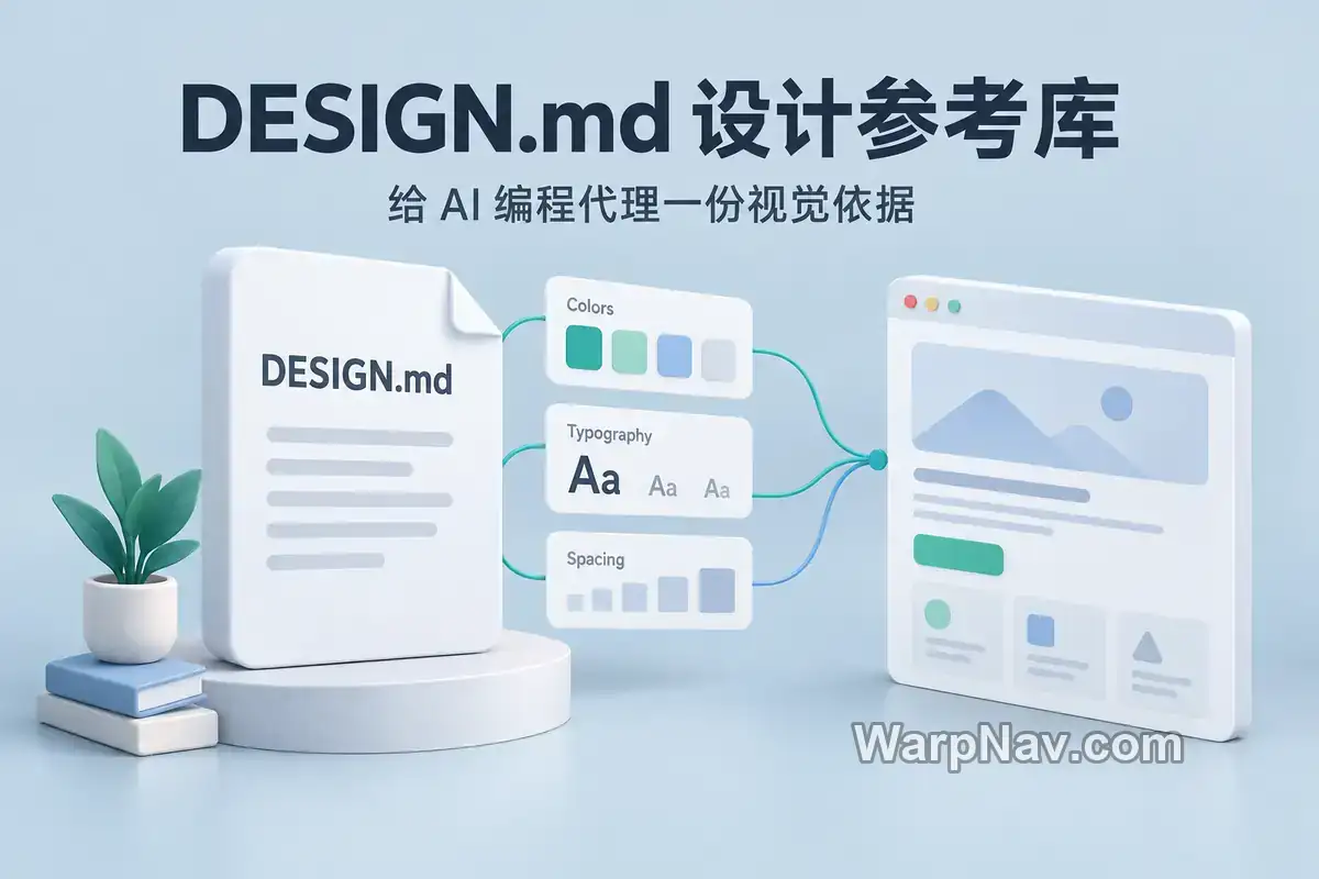 [Github] awesome-design-md – 面向 AI 编程代理的 DESIGN.md 设计参考库
